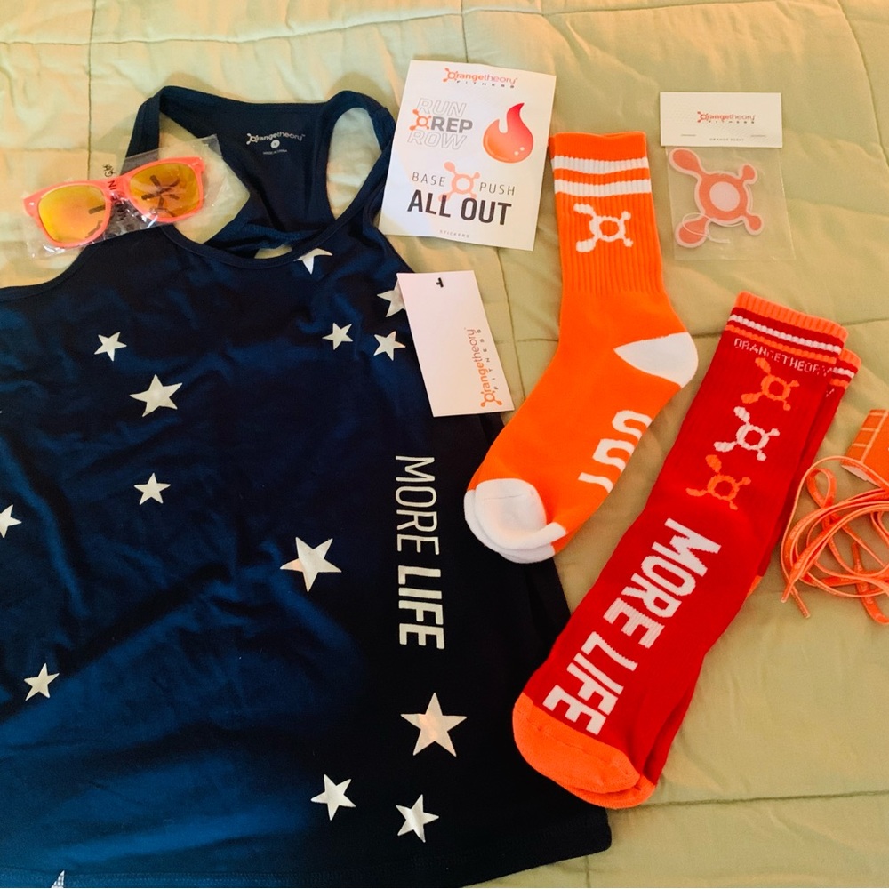 Orangetheory tank and lots of swag brand new with tags
